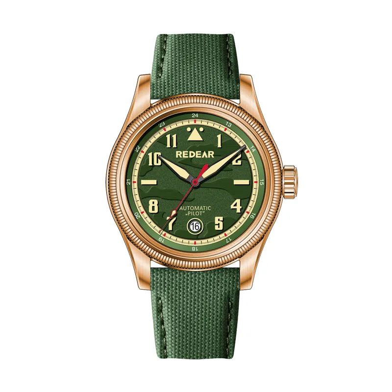 Personalized Bronze Mechanical Watch With Scratch-Resistant Sapphire Crystal Case