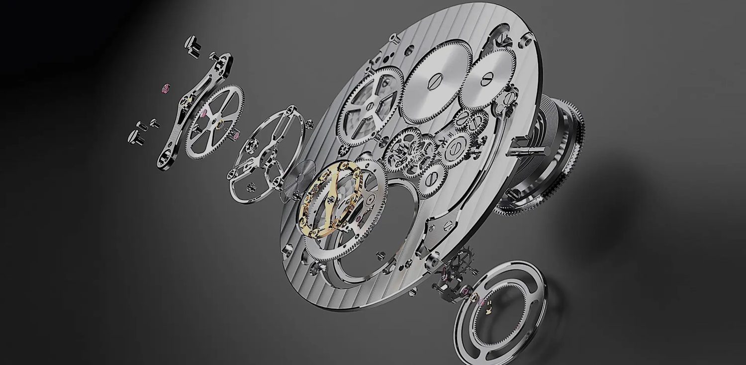 Watch case parts shown separated, from the watch case category page.