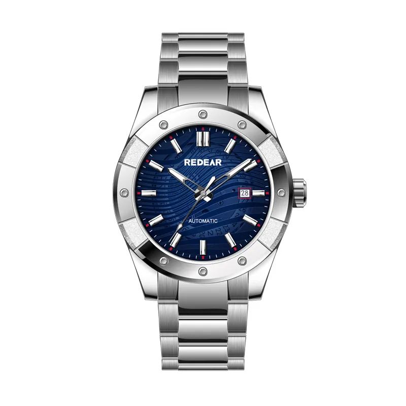 Stylish Designed Semi-Transpartent Dial Mechanical Watch With Stainless Steel Bracelet