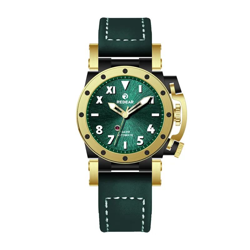 Top Quality Custom Logo Luminous Mechanical Watch With Leather Band