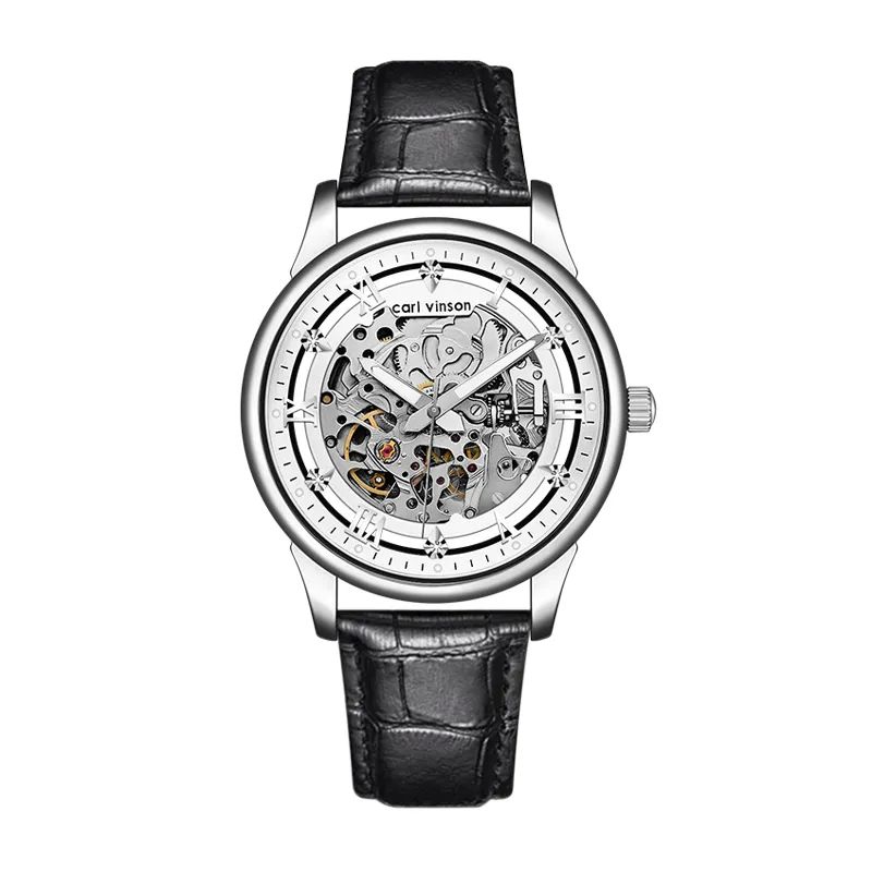 Gold Transparent Automatic Mechanical Watch For Men
