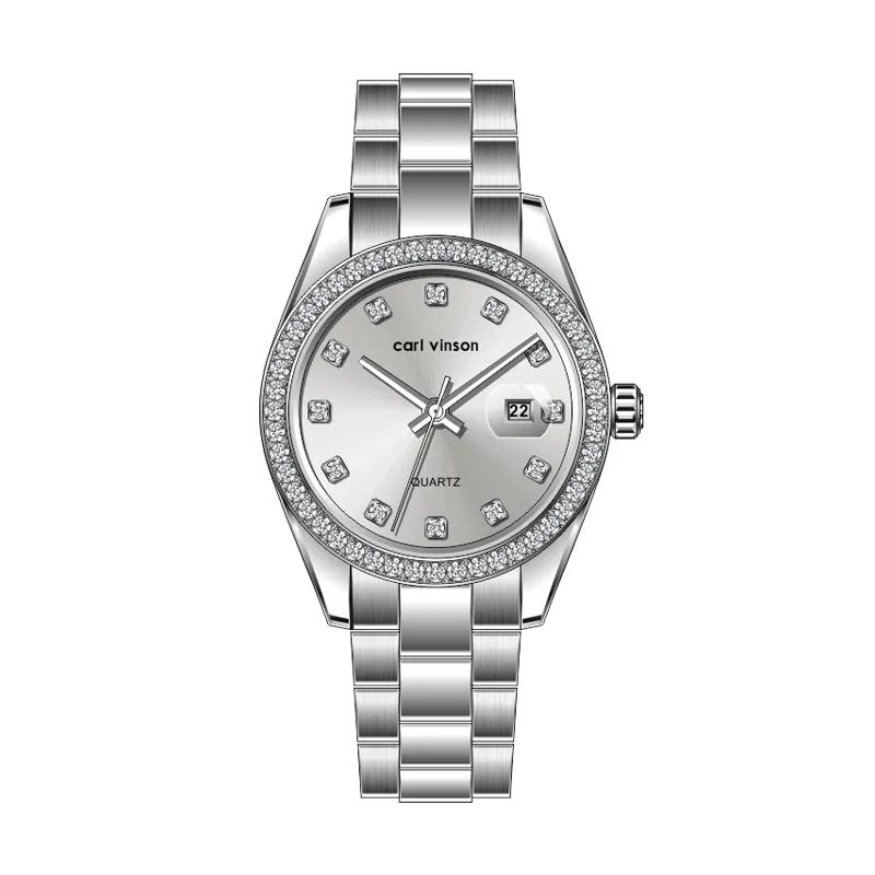 Stainless Steel Automatic Mechanical Watch With Calendar