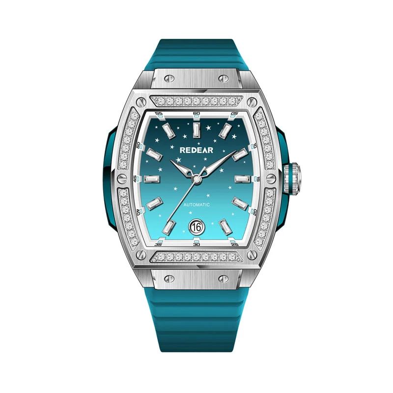 Women's Elegant Luxury Barrel-Shaped Stainless Steel Mechanical Watch